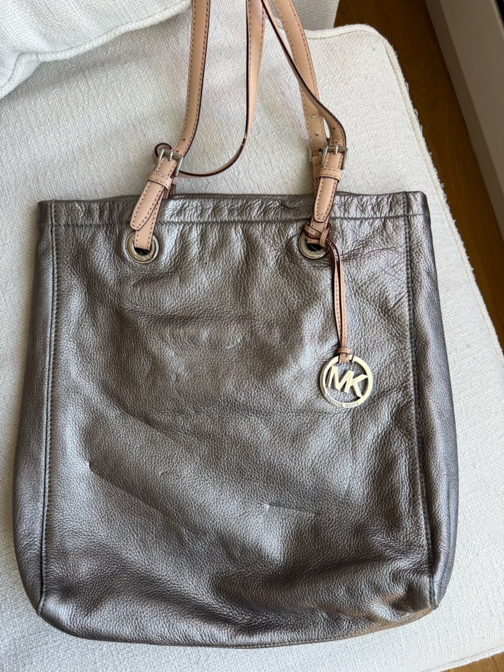 Michael Kors Metallic Leather Shoulder Tote